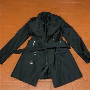 Black, Calvin Klein Trench Coat